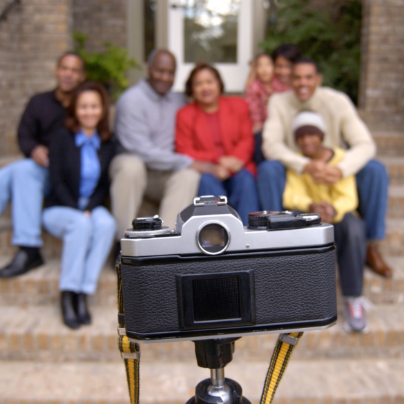 behind camera on tripod; DIY Your Family Photos