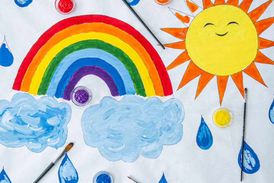 rainbow artwork Homeschool Room Ideas