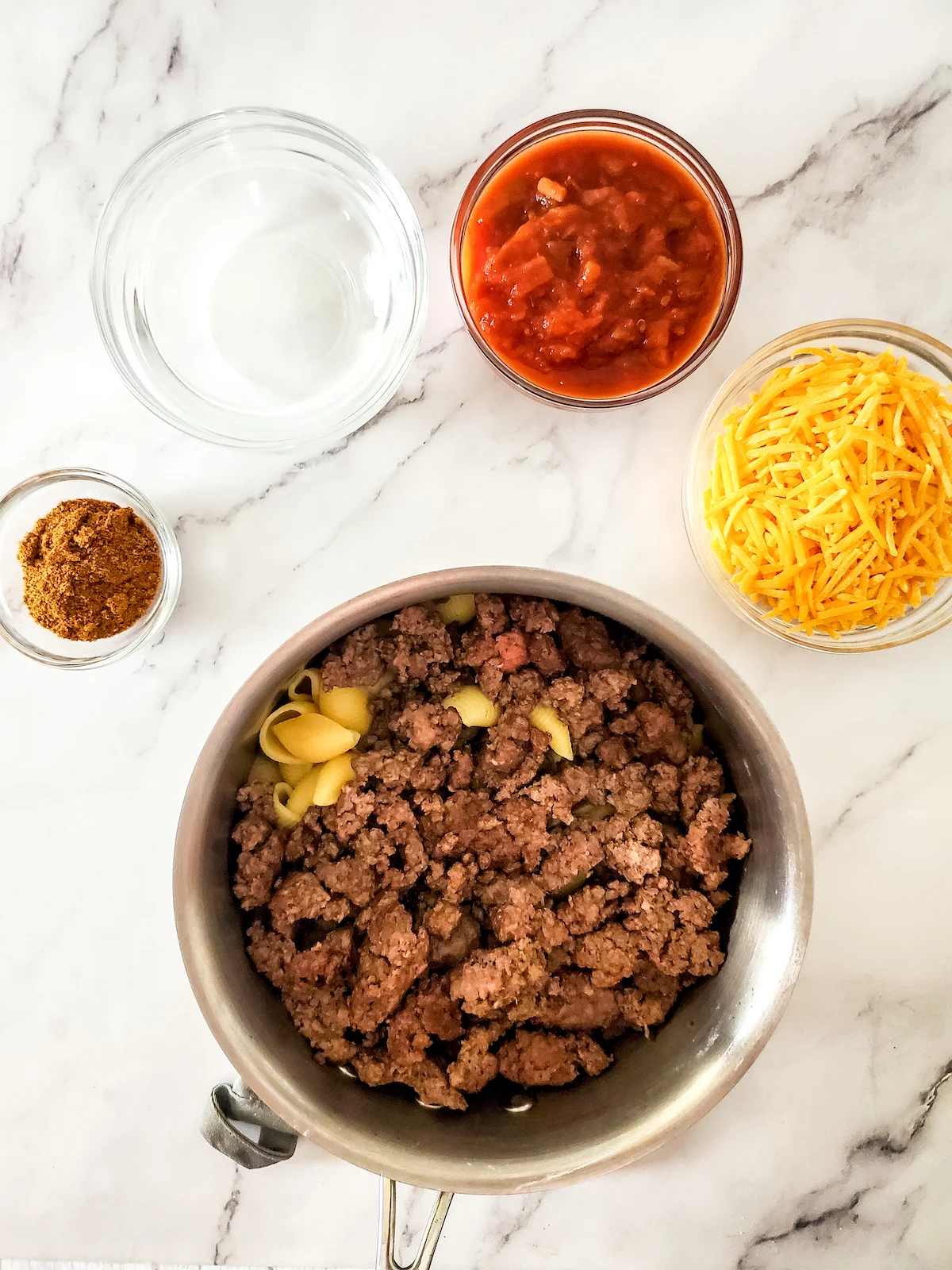 making taco pasta