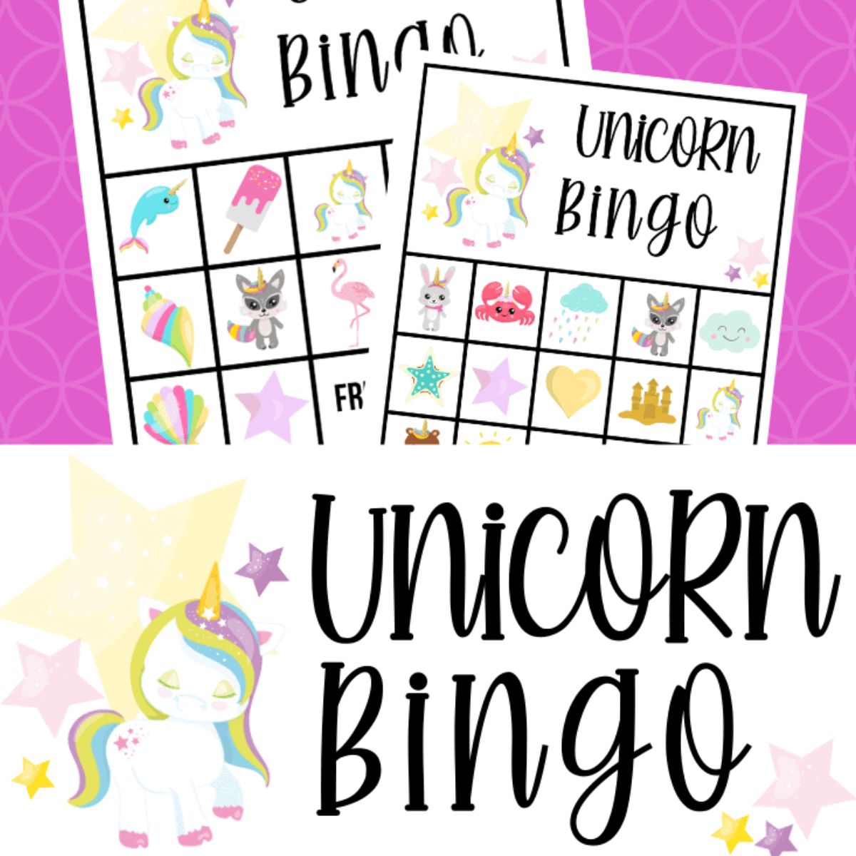 free printable unicorn bingo game