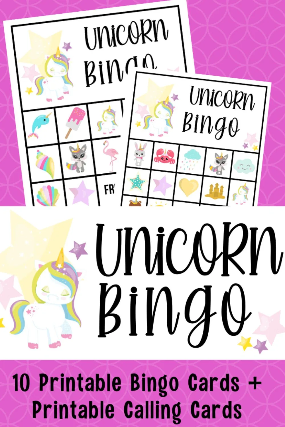 free printable unicorn bingo game