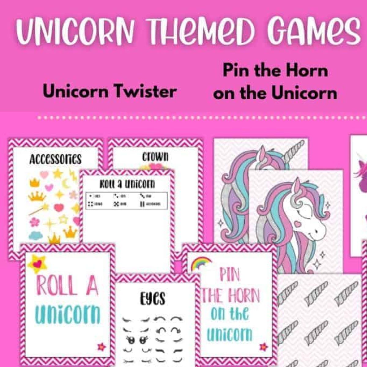 free printable unicorn games for parties