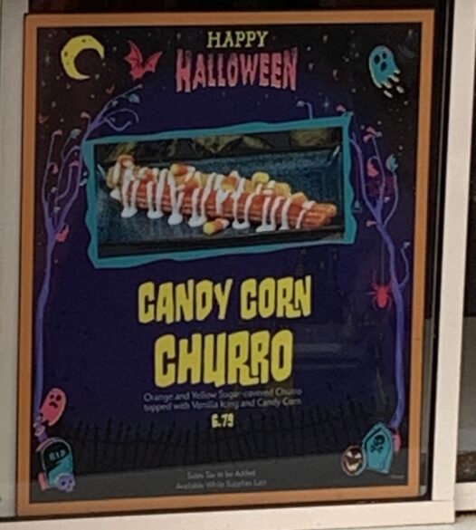 The Candy Corn Churro advertisement.