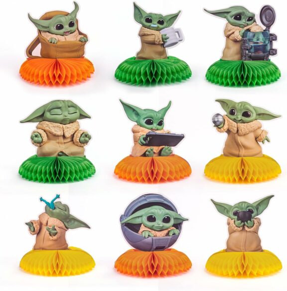 Baby Yoda table toppers.